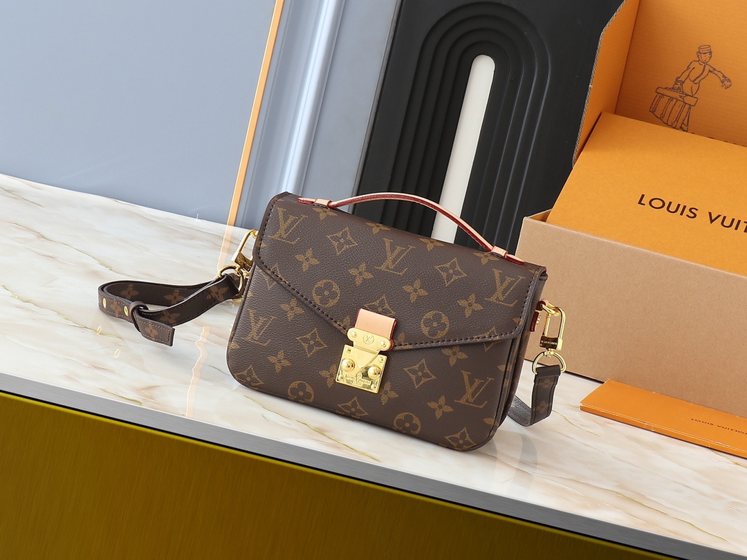 LV Classic Handbag Monogram Empreinte Model M12174 LV Logo Detail